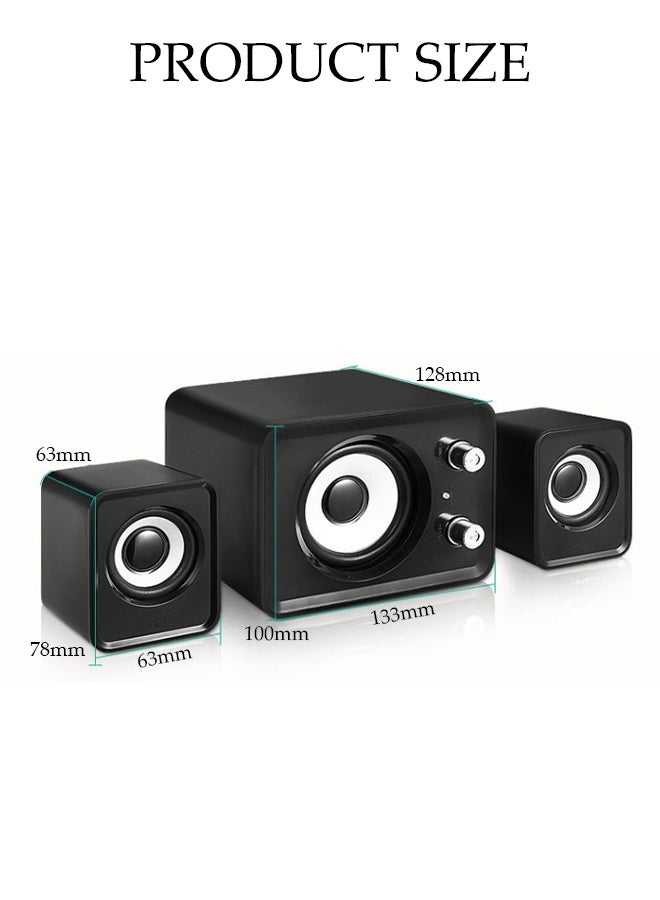 DUNISO Multimedia Speaker，Computer Speaker, Home Desktop Speaker Three Piece Set, Full Range Audio, Strong Bass,3.5mm Audio Inputs,Suitable for Laptops, Tablets, Smart TVs, Mobile Phones - Image 2