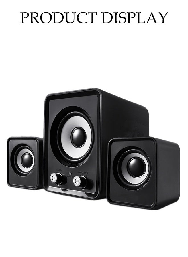 DUNISO Multimedia Speaker，Computer Speaker, Home Desktop Speaker Three Piece Set, Full Range Audio, Strong Bass,3.5mm Audio Inputs,Suitable for Laptops, Tablets, Smart TVs, Mobile Phones - Image 5