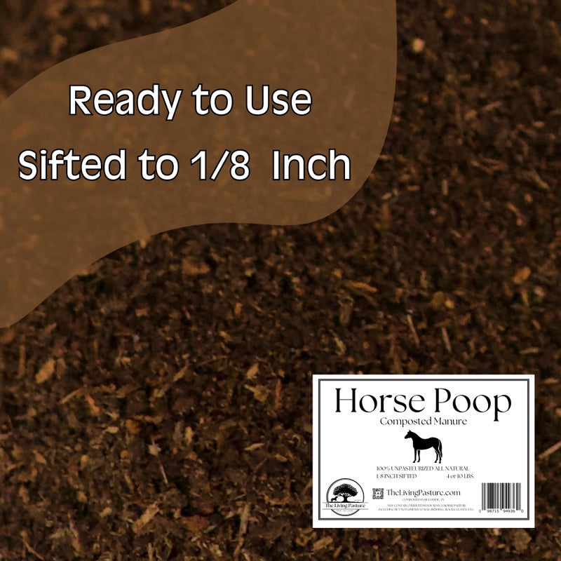 Horse Poop, 100% Natural Aged Unpasteurized Composted Manure and Sifted Premium Garden Soil Amendment for Plants, Compost Tea and Mushroom Substrate (10 lbs) - Image 5