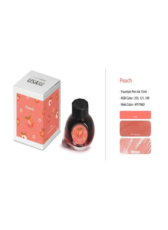 Colorverse حبر كولورفيرس - سلسلة الولايات المتحدة الأمريكية الخاصة - جورجيا - خوخي (15 مل) حبر قلم حبر سائل - Image 2