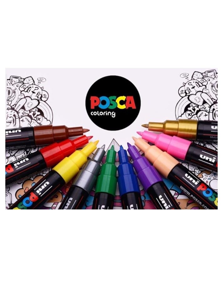POSCA 8-Piece Fine Paint Marker Multicolor - Image 2