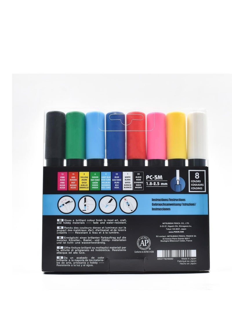 POSCA 8-Piece Fine Paint Marker Multicolor - Image 3