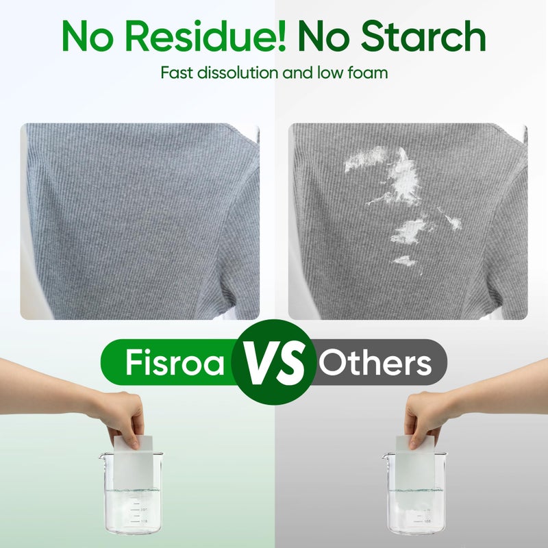 Fisroa Travel Laundry Detergent Sheets Fisroa 300 Loads Eco-friendly Washing Detergent Sheets Plastic-Free Washer Strips, Fresh Linen Scent Liquidless Laundry Strips for Camping Dorm - Image 5