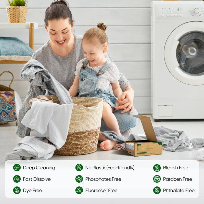 Fisroa Travel Laundry Detergent Sheets Fisroa 300 Loads Eco-friendly Washing Detergent Sheets Plastic-Free Washer Strips, Fresh Linen Scent Liquidless Laundry Strips for Camping Dorm - Image 2