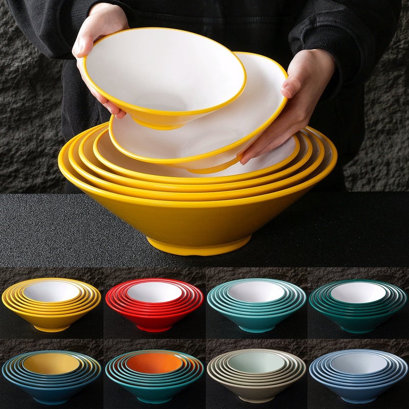 Double-Color Noodle Bowl, Large Bowl For Noodle Restaurant, Spicy Soup Noodles, Rice Noodles, Maocai Bowl, Melamine Imitation Porcelain For Commercial Use - Image 3