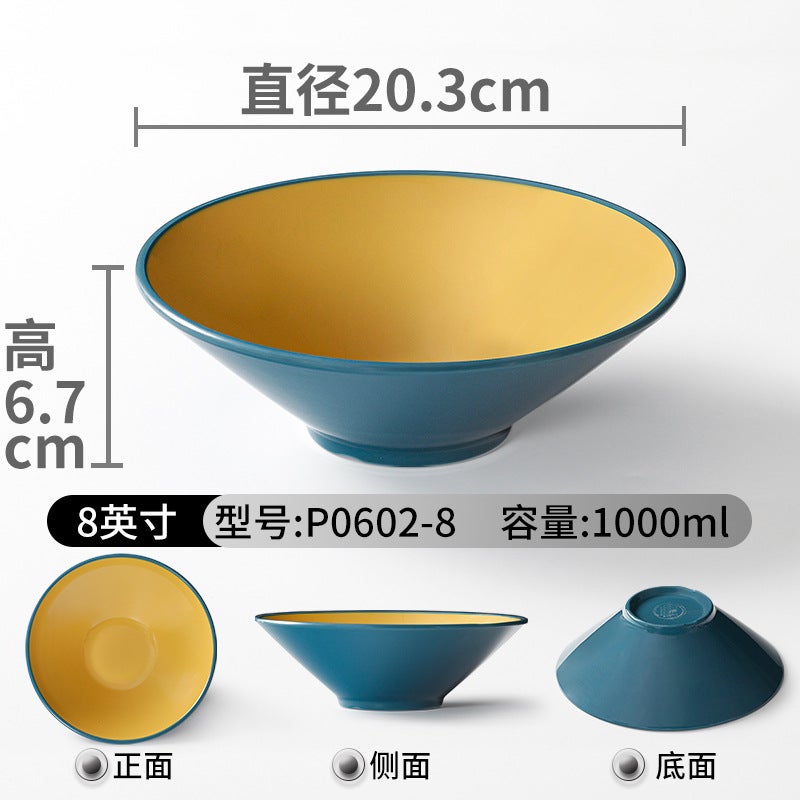Double-Color Noodle Bowl, Large Bowl For Noodle Restaurant, Spicy Soup Noodles, Rice Noodles, Maocai Bowl, Melamine Imitation Porcelain For Commercial Use - Image 1