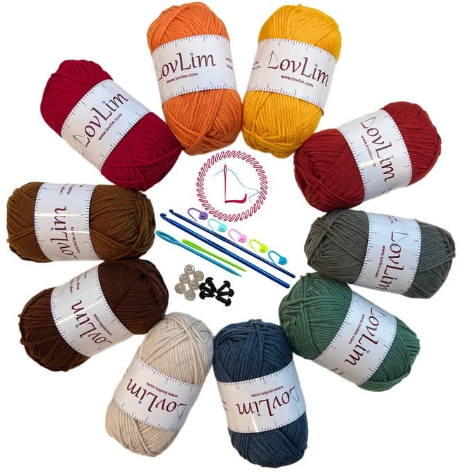 CROCHET YARN 10X50G SOFT COTTON YARN SKEINS 1200 YARDS FOR CROCHET AND KNITTING FREE CROCHETAMIGURUMI PATTERNS CRAFT DK YARN PERFECT STARTER KIT AUTUMN