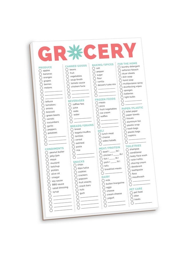 bloom daily planners Magnetic Grocery Shopping List To-Do Pad - Weekly Planning Food Organizer / Tear-Off Notepad Hanging Checklist For Fridge - 6” X 9”  - Image 1