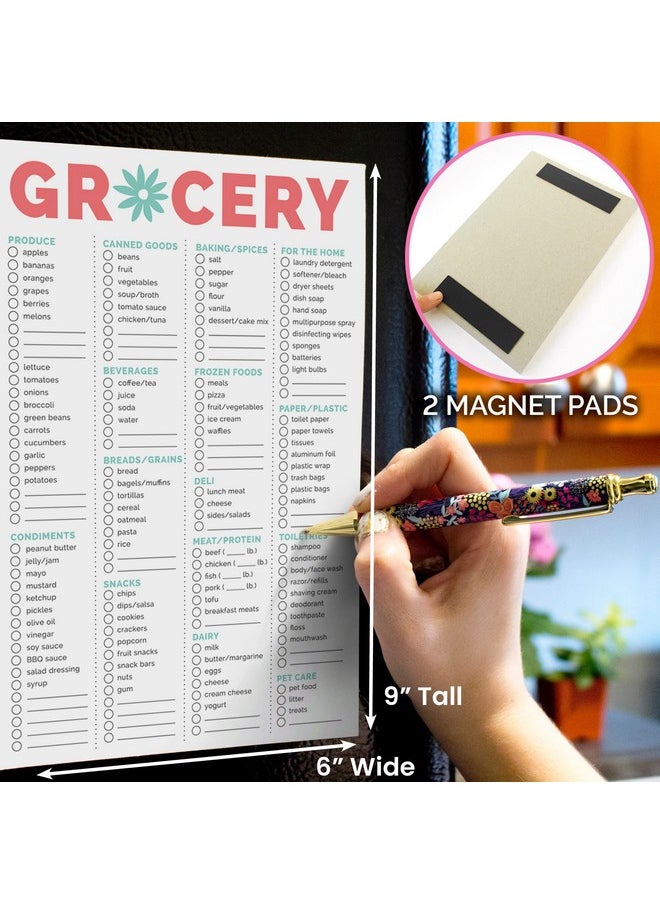 bloom daily planners Magnetic Grocery Shopping List To-Do Pad - Weekly Planning Food Organizer / Tear-Off Notepad Hanging Checklist For Fridge - 6” X 9”  - Image 2
