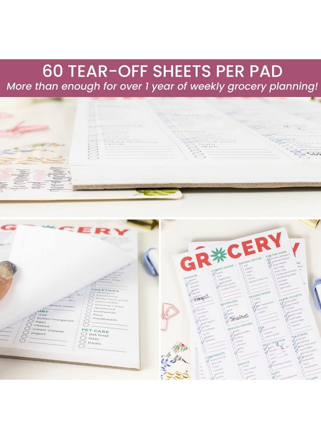 bloom daily planners Magnetic Grocery Shopping List To-Do Pad - Weekly Planning Food Organizer / Tear-Off Notepad Hanging Checklist For Fridge - 6” X 9”  - Image 3