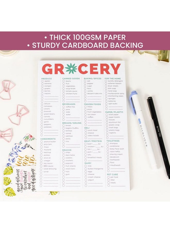 bloom daily planners Magnetic Grocery Shopping List To-Do Pad - Weekly Planning Food Organizer / Tear-Off Notepad Hanging Checklist For Fridge - 6” X 9”  - Image 4