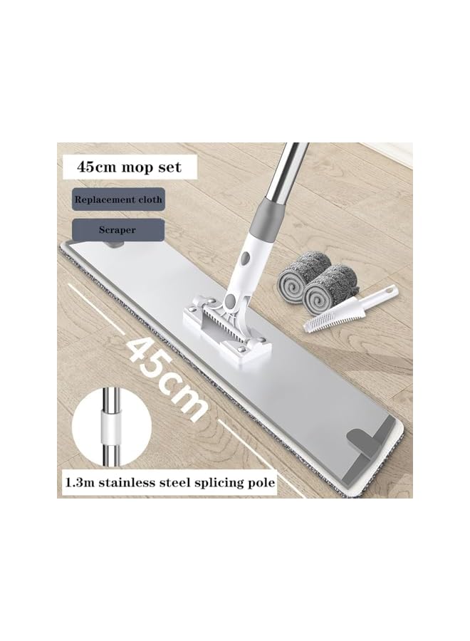 promass Microfiber Mops for Floor Cleaning, 17.7 Inch Baseboard Cleaner Mop Tool, Bathroom Kitchen Mop with 3 Washable Reusable Microfiber Pads and 1 floor scraper - Image 2