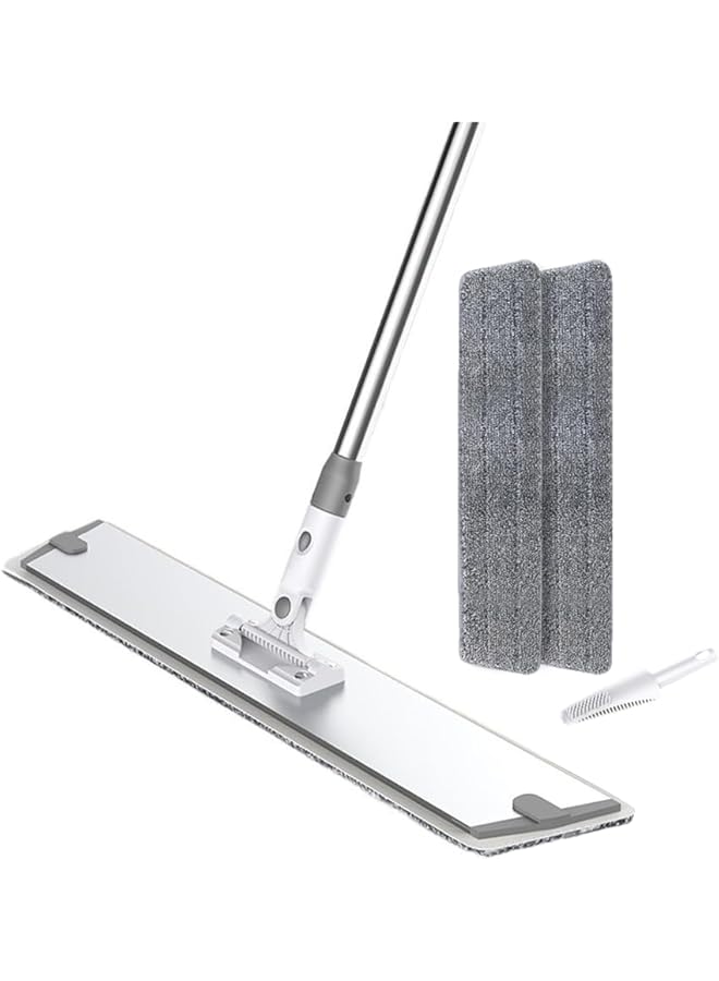 promass Microfiber Mops for Floor Cleaning, 17.7 Inch Baseboard Cleaner Mop Tool, Bathroom Kitchen Mop with 3 Washable Reusable Microfiber Pads and 1 floor scraper - Image 1