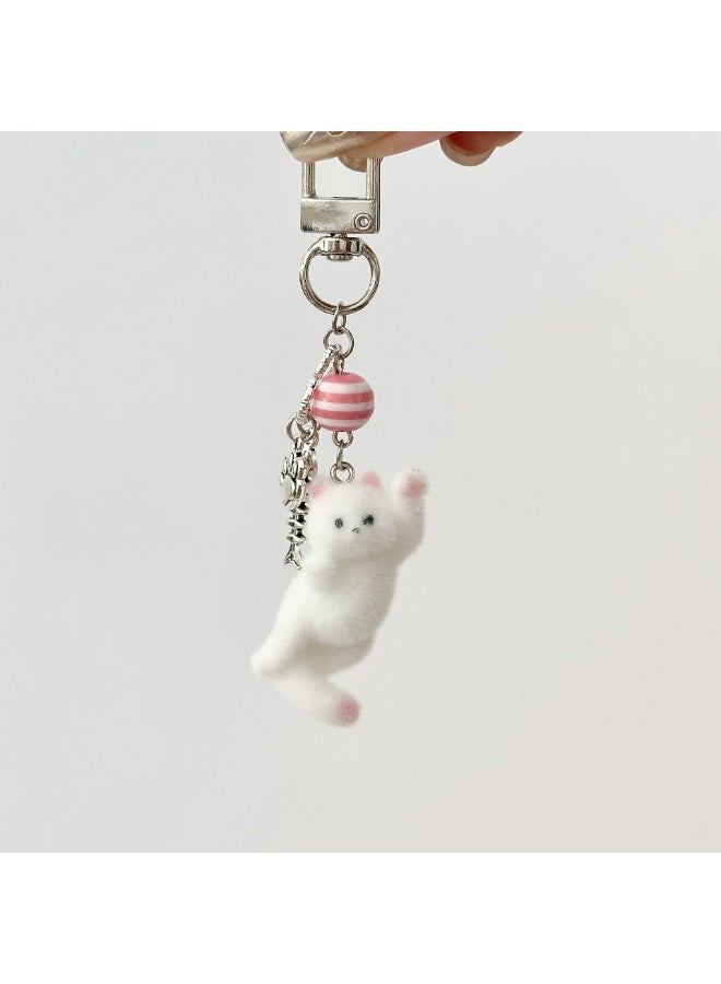 NIBEMINENT Phone Charm/ Chain Strap for Women Girls, Cute Flocked Small Animals Cell Phone Case Lanyard Wrist Strap