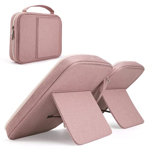 CITYCHASE Bible Covers for Men & Women, Bible Case Carrying Church Bag with Book Stand, Bible Bag with Handle, Zipper and Multi-Pockets for Scripture Study Bible Protector (Pink) - Image 1