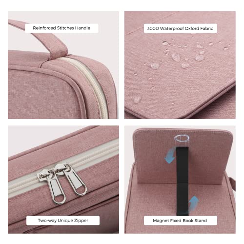 CITYCHASE Bible Covers for Men & Women, Bible Case Carrying Church Bag with Book Stand, Bible Bag with Handle, Zipper and Multi-Pockets for Scripture Study Bible Protector (Pink) - Image 5
