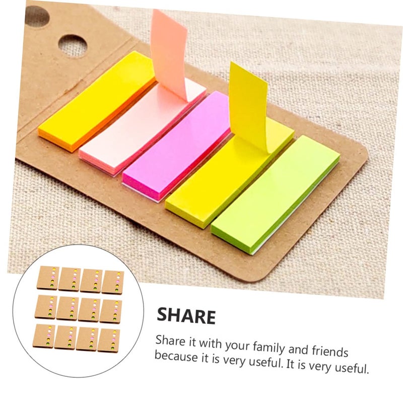 12 Pieces Self Adhesive Kraft Paper Page Tabs Bookmark Labels for School Office - Image 5