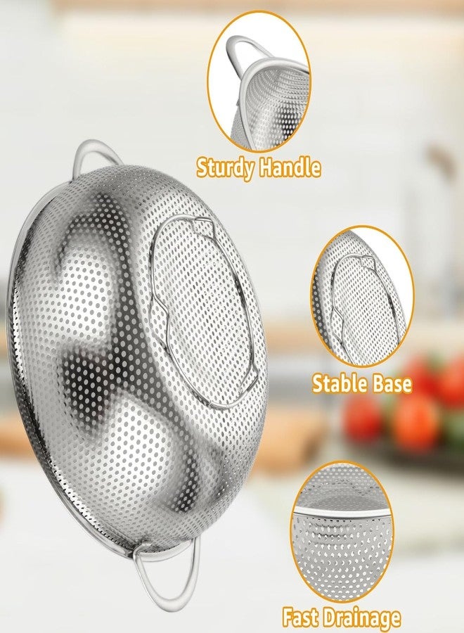 Deoxys Stainless Steel Colander Silicone Handle Large Heavy Duty Professional Kitchen Strainer Great for Pasta, Berry, Veggies, Noodles, Fruits - Image 4