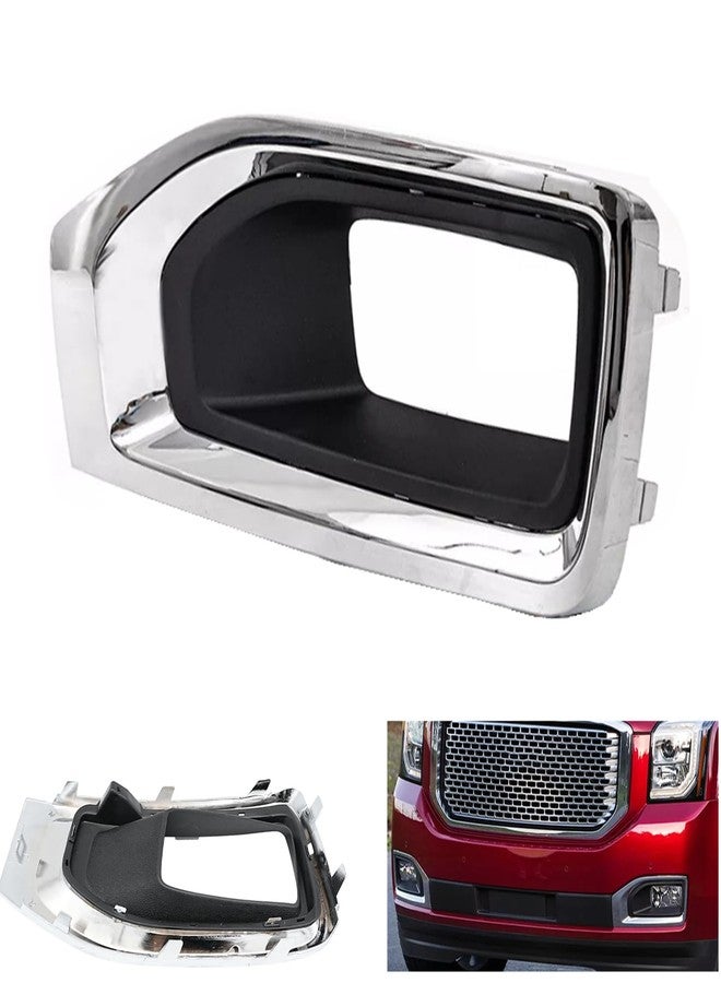 LEVANLIGHT Left Driver Side Fog Light Bezel For For GMC Yukon/Yukon XL 2015-2020 Texture | Chrome Bezel | Replacement For GM1038187 22936426 - Image 1