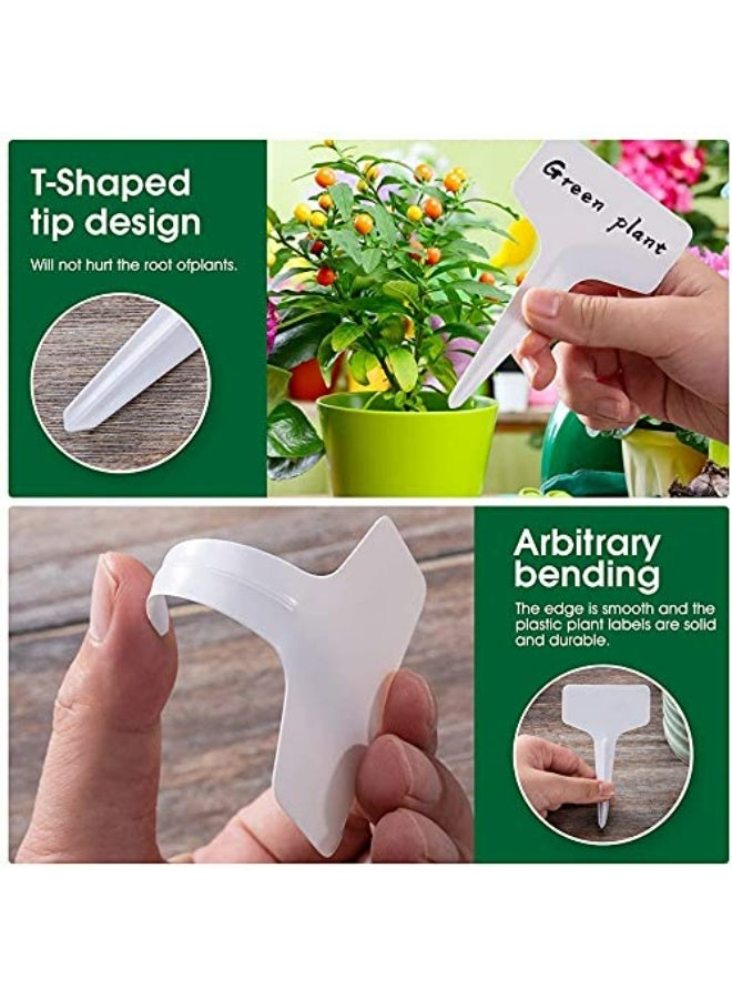 CMGTYYD. 100 قطعة من ملصقات النباتات البلاستيكية من النوع T علامات مقاومة للماء للنباتات المزروعة في أصص ملصقات قابلة لإعادة الاستخدام لزراعة النباتات ملصقات لزراعة الزهور والخضروات والأعشاب - Image 3