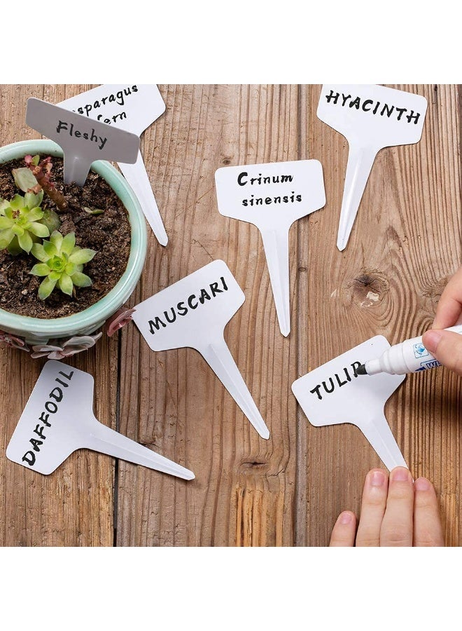 CMGTYYD. 100 قطعة من ملصقات النباتات البلاستيكية من النوع T علامات مقاومة للماء للنباتات المزروعة في أصص ملصقات قابلة لإعادة الاستخدام لزراعة النباتات ملصقات لزراعة الزهور والخضروات والأعشاب - Image 5