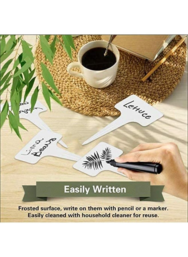 CMGTYYD. 100 قطعة من ملصقات النباتات البلاستيكية من النوع T علامات مقاومة للماء للنباتات المزروعة في أصص ملصقات قابلة لإعادة الاستخدام لزراعة النباتات ملصقات لزراعة الزهور والخضروات والأعشاب - Image 4