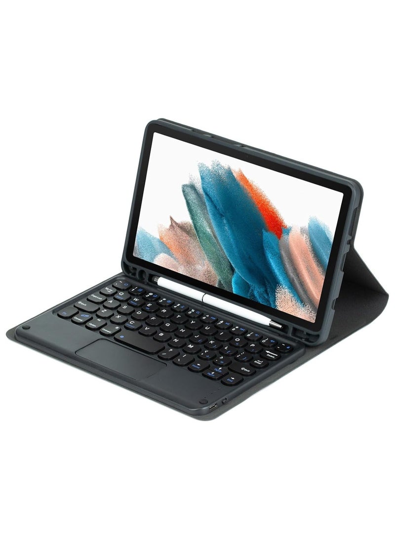 Arabic and English Touched Keyboard Case Compatible with Samsung Galaxy Tab A9 8.7 inch (SM-X110/X115),With Mouse Detachable Wireless Bluetooth Pencil Holder Cover - Image 2