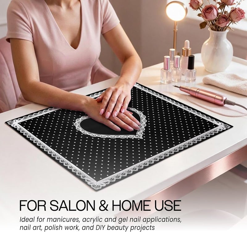 pana Beauticom Silicone Flexible Foldable Workspace Desk Pad Mat for Manicures Nail Art Acrylic Gel Nails and More (Black) - Image 5