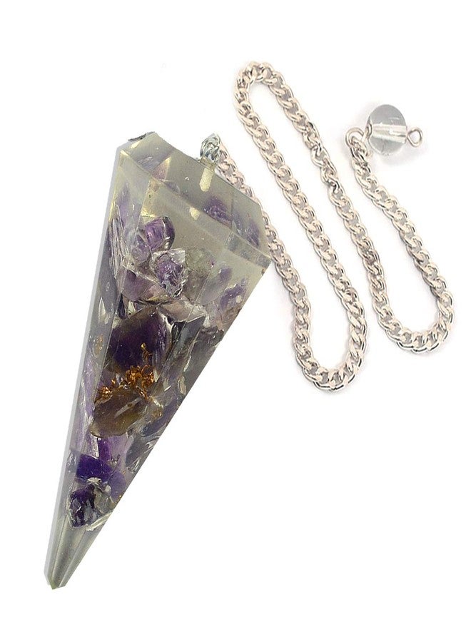 Crystu Natural Amethyst Dowser Pendulum Orgone Crystal Stone Dowser Pendulum Dowsing for Healing Gemstones (Color : Purple) - Image 1