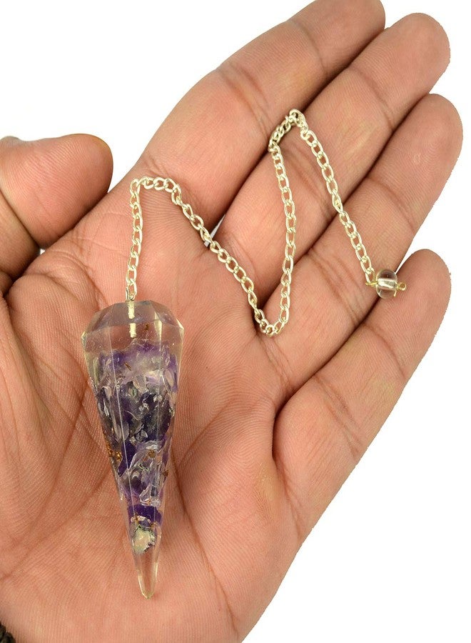 Crystu Natural Amethyst Dowser Pendulum Orgone Crystal Stone Dowser Pendulum Dowsing for Healing Gemstones (Color : Purple) - Image 4