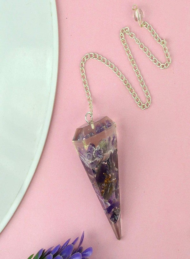Crystu Natural Amethyst Dowser Pendulum Orgone Crystal Stone Dowser Pendulum Dowsing for Healing Gemstones (Color : Purple) - Image 3