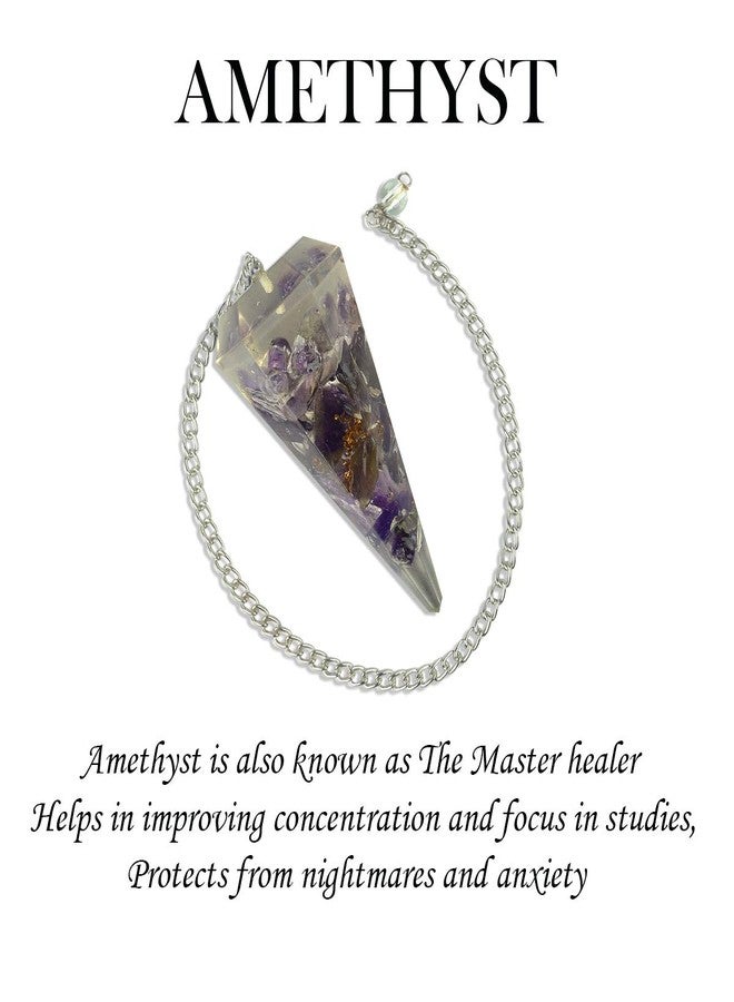 Crystu Natural Amethyst Dowser Pendulum Orgone Crystal Stone Dowser Pendulum Dowsing for Healing Gemstones (Color : Purple) - Image 5