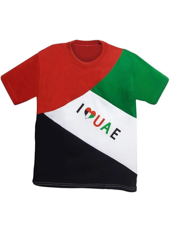 BrainGiggles UAE National Day T-Shirt - I LOVE UAE National Day Tshirt | UAE Flag Tshirt For Unisex, Boys And Girls - Image 1