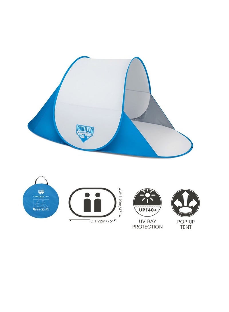 Bestway 67438 Secura Beach Tent (192 x 120 x 85 cm, Blue/White) - Image 2
