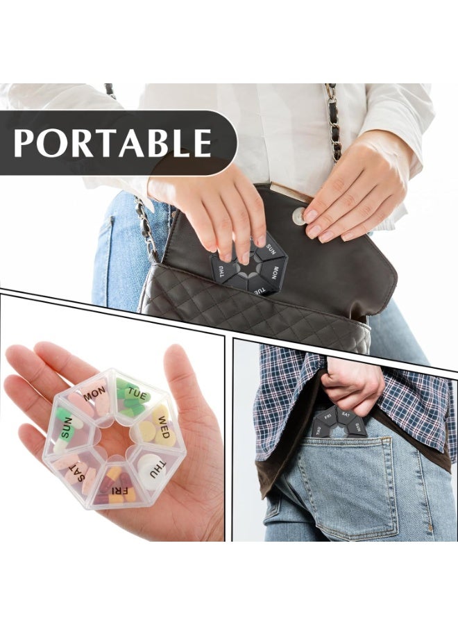 Weekly Pill Organizer 7 Day – 2PCS Large Pill Box with Easy-Open Lids – Portable Medicine, Vitamin & Supplement Holder for Tablets and Fish Oil Capsules – High Capacity Design Holds Up to 10 Pills per Compartment-multicolor - Image 2