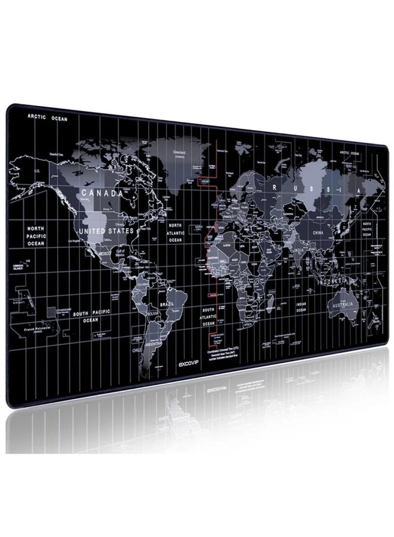 Premium World Map Extended Gaming Mouse Pad – Large Desk Mat, Non-Slip Rubber Base, Waterproof Surface, Office & Home Computer Accessories - Image 1