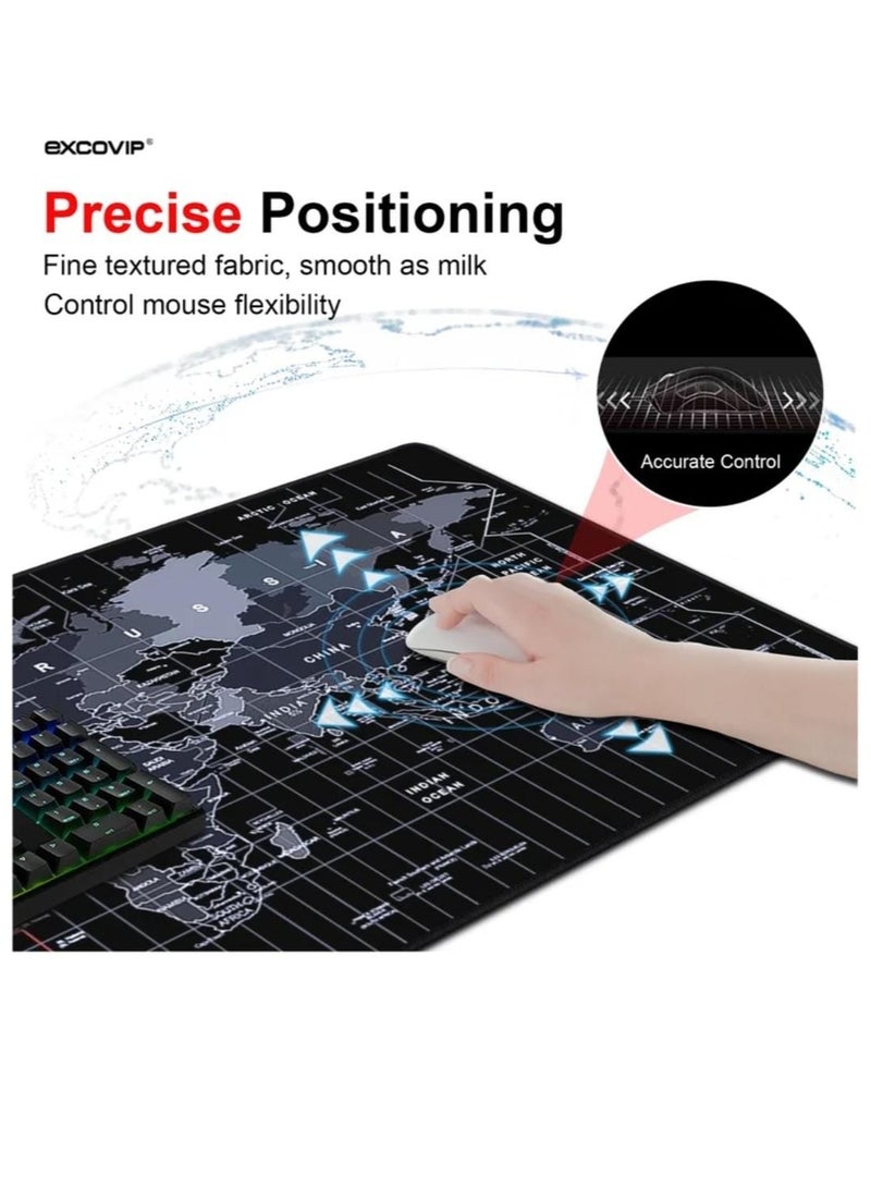 Premium World Map Extended Gaming Mouse Pad – Large Desk Mat, Non-Slip Rubber Base, Waterproof Surface, Office & Home Computer Accessories - Image 4