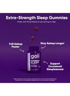 Goli Nutritional Supplement, Extra Strength Sleep Gummy 10mg Melatonin - 1 Pack 50 Count - Gluten-Free, Vegan, Non-GMO, and Gelatin-Free  - Image 2