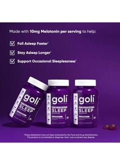 Goli Nutritional Supplement, Extra Strength Sleep Gummy 10mg Melatonin - 1 Pack 50 Count - Gluten-Free, Vegan, Non-GMO, and Gelatin-Free  - Image 5