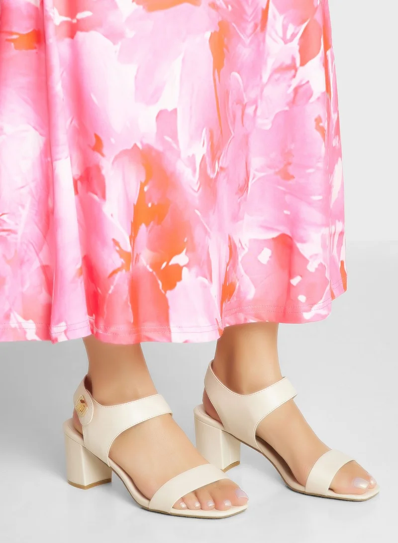 Vincci Ankle Strap Mid Heel Sandals