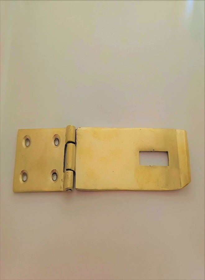 BRASS INDIA Full Brass CHAPRAS | Door/Drawer/Box Handlesets Handle Lock | Size: 5 inches 3mmThick| Peti Handle Lock | Jewellery/Makeup Box Handle | 225 GMS | Pack of 1 - Image 2
