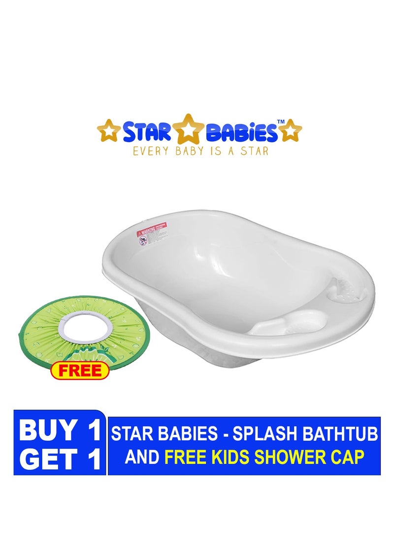 STAR BABiES Sunbaby Buy 1 Get 1 (Splash bath tub with kids shower cap - Blue/Green - Image 2