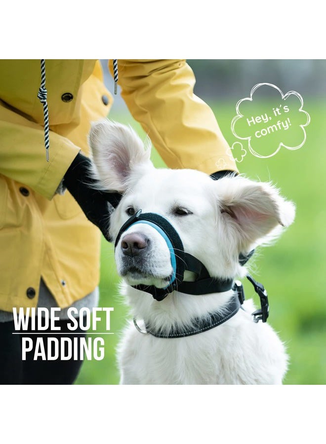 GoodBoy Gentle Muzzle Guard for Dogs - Prevents Biting and Unwanted Chewing Safely Secure Comfort Fit - Soft Neoprene Padding – No More Chafing – Training Guide Helps Build Bonds with Pet (M, Grey) - Image 4