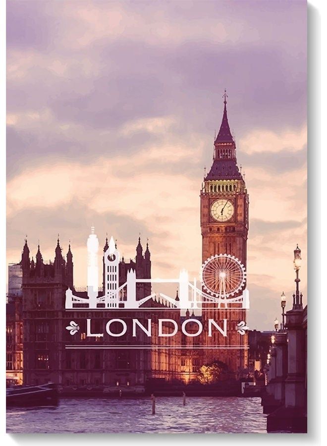 RYN Big Ben London Themed Wall Painting Multicolour 40x60cm - Image 1