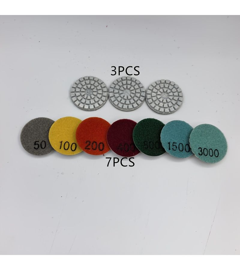 2 Inch 400 Grit Diamond Wet Polishing Pads For Granite Marble Countertops Concrete And Floor Tiles Repair Renovation 3 Pcs - Image 1