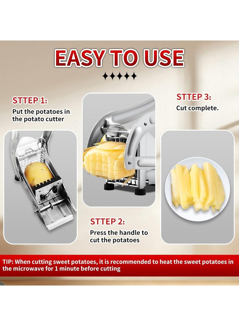 ارواق قطاعة القلي الفرنسية للبطاطس مع 2 شفرة تقطيع البطاطس للبطاطس المقلية والجزر والخضروات والخيار - Image 4