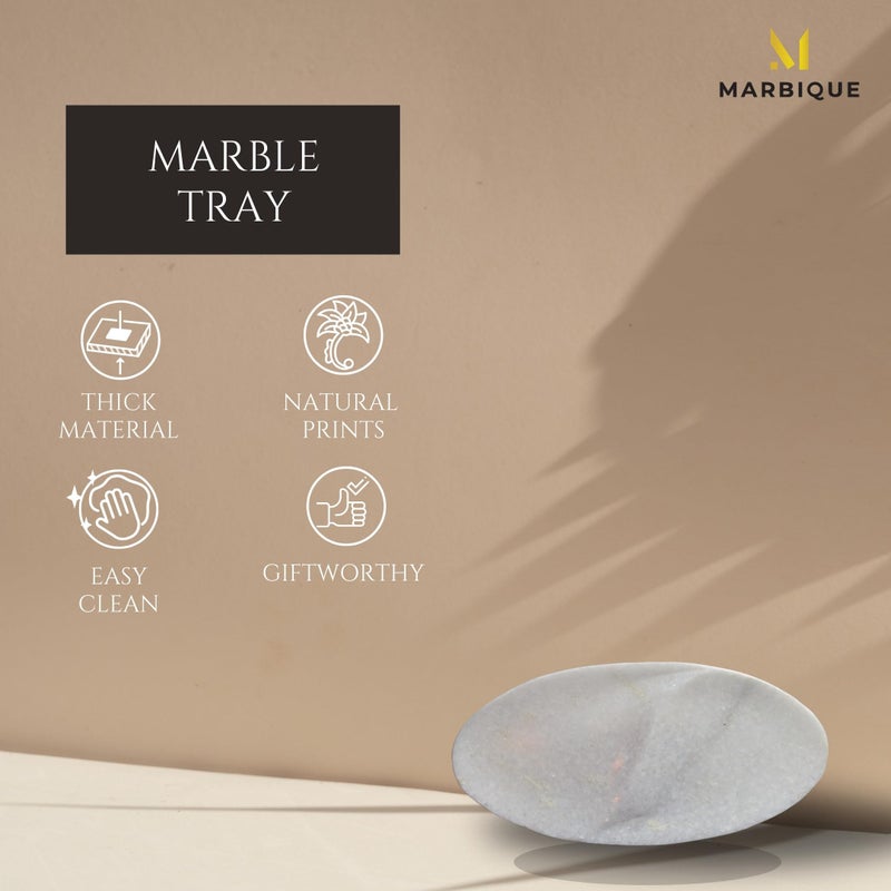 MARBIQUE Premium White Marble Tray Platter Serving Board 30×15 cm - Image 5