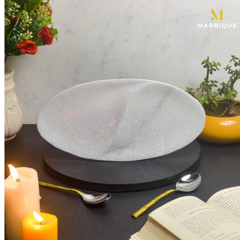 MARBIQUE Premium White Marble Tray Platter Serving Board 30×15 cm - Image 3