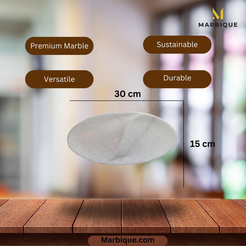 MARBIQUE Premium White Marble Tray Platter Serving Board 30×15 cm - Image 4