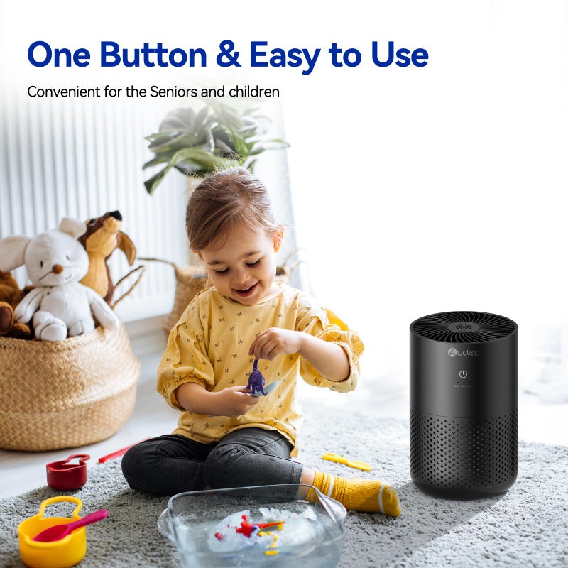 Aucleia Air Purifiers for Bedroom Home with H13 True HEPA Filter, 20dB Quiet Air Cleaner for Pets Hair Dander Odor, Smoke Dust Pollen, Aromatherapy Function, Black - Image 4